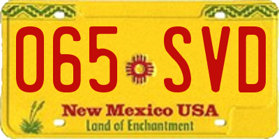 NM license plate 065SVD