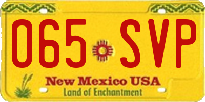 NM license plate 065SVP