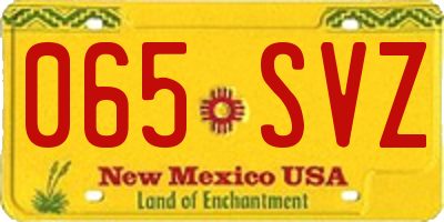 NM license plate 065SVZ