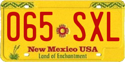 NM license plate 065SXL