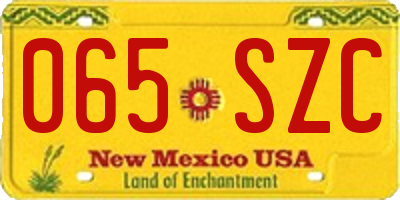 NM license plate 065SZC
