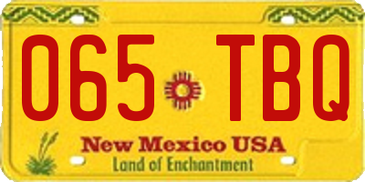 NM license plate 065TBQ