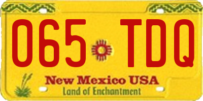 NM license plate 065TDQ