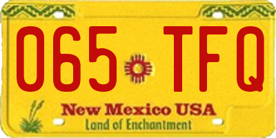 NM license plate 065TFQ