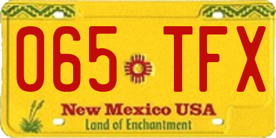 NM license plate 065TFX