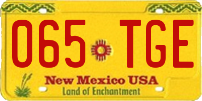 NM license plate 065TGE