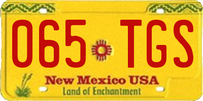 NM license plate 065TGS