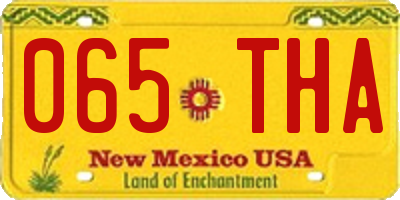 NM license plate 065THA