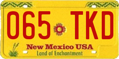 NM license plate 065TKD