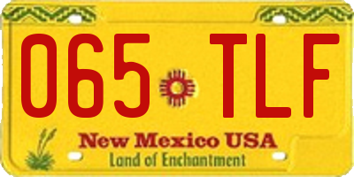 NM license plate 065TLF