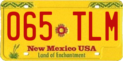 NM license plate 065TLM