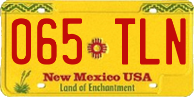 NM license plate 065TLN