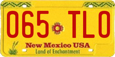 NM license plate 065TLO