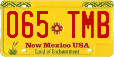 NM license plate 065TMB