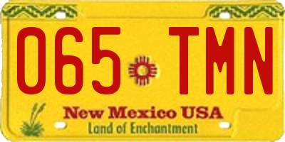 NM license plate 065TMN