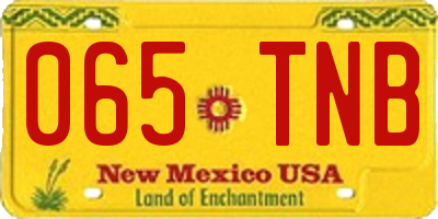 NM license plate 065TNB
