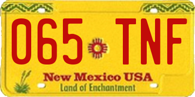 NM license plate 065TNF