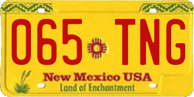 NM license plate 065TNG