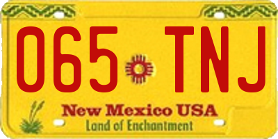 NM license plate 065TNJ