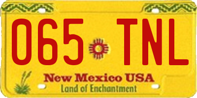 NM license plate 065TNL