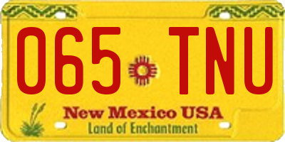 NM license plate 065TNU