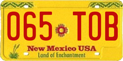NM license plate 065TOB