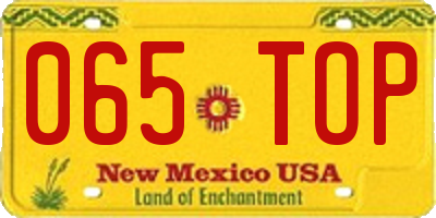NM license plate 065TOP