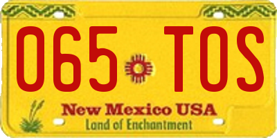 NM license plate 065TOS