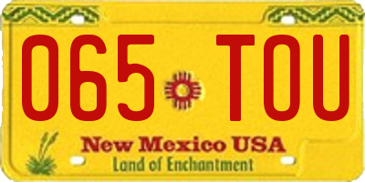 NM license plate 065TOU