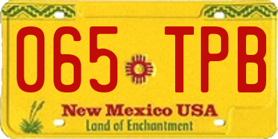 NM license plate 065TPB