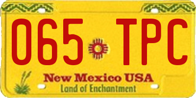 NM license plate 065TPC