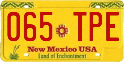 NM license plate 065TPE