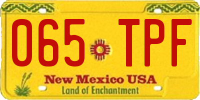 NM license plate 065TPF