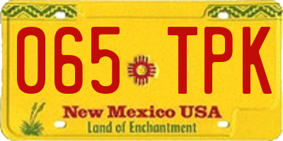 NM license plate 065TPK