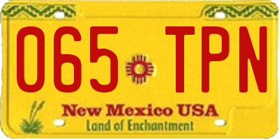 NM license plate 065TPN