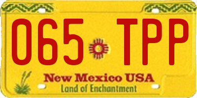NM license plate 065TPP