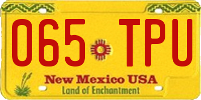 NM license plate 065TPU