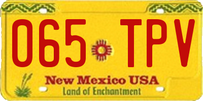 NM license plate 065TPV