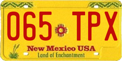 NM license plate 065TPX