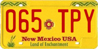 NM license plate 065TPY