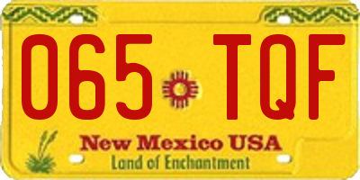 NM license plate 065TQF