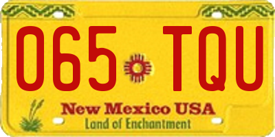 NM license plate 065TQU