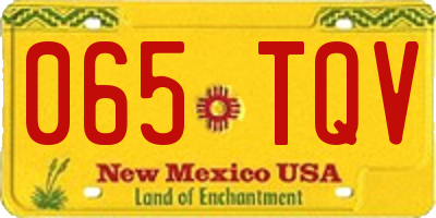 NM license plate 065TQV