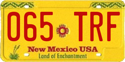 NM license plate 065TRF