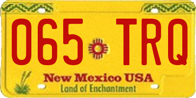 NM license plate 065TRQ