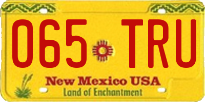 NM license plate 065TRU