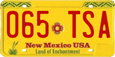 NM license plate 065TSA