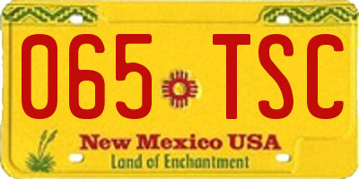 NM license plate 065TSC
