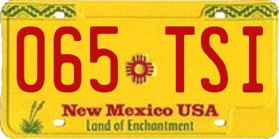 NM license plate 065TSI
