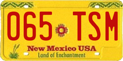 NM license plate 065TSM